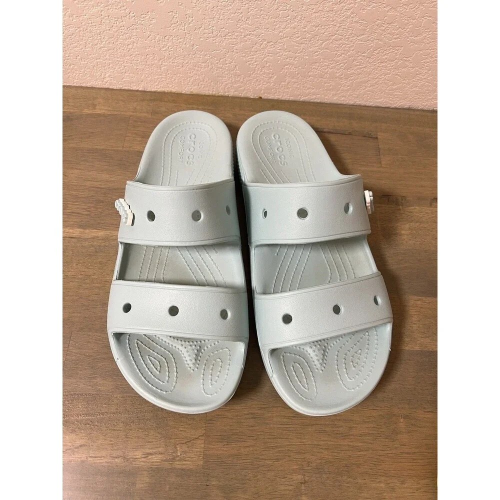 Crocs Iconic Comfort Classic Sandals Slides 206761 Aqua Light Blue Size M10 W12
